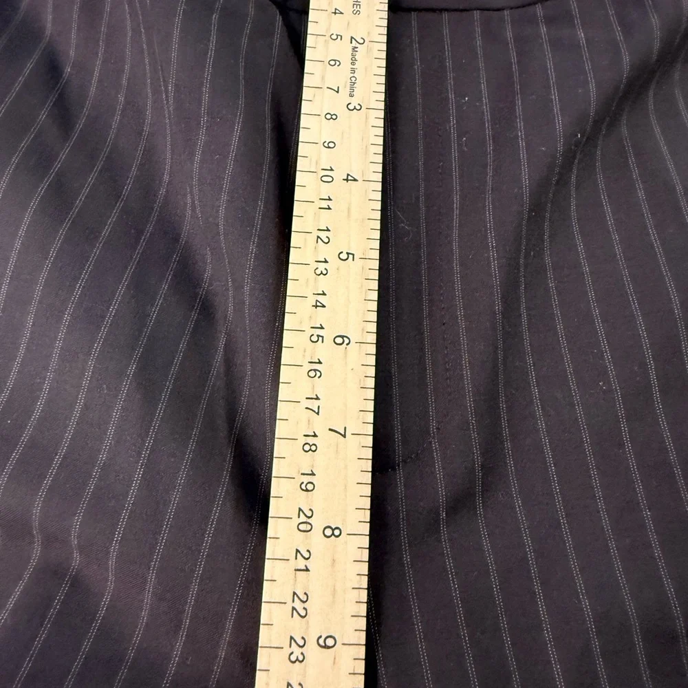 Lafayette 148 New York Brown Pinstripe Wide Leg Pants - Picture 6 of 8